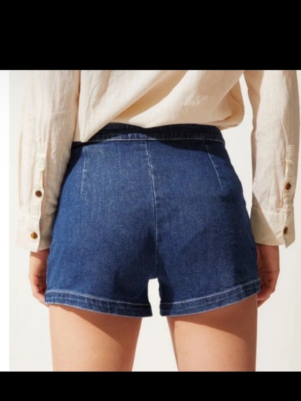 Solid & Striped Women's Lace-Up Blue Denim Shorts Sz 30 - Picture 3 of 8